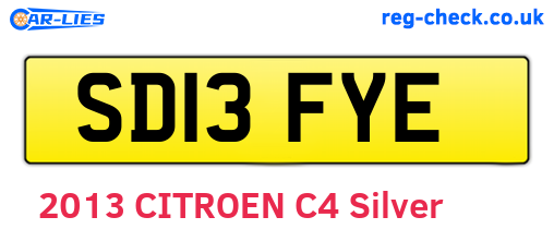 SD13FYE are the vehicle registration plates.