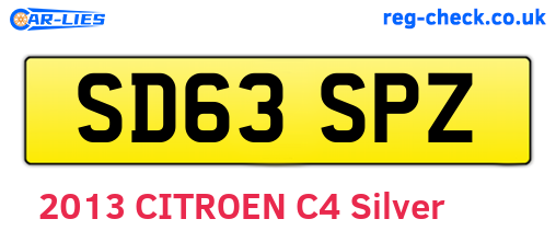 SD63SPZ are the vehicle registration plates.