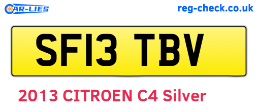 SF13TBV are the vehicle registration plates.