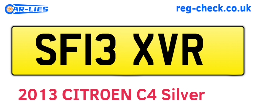 SF13XVR are the vehicle registration plates.