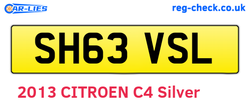 SH63VSL are the vehicle registration plates.