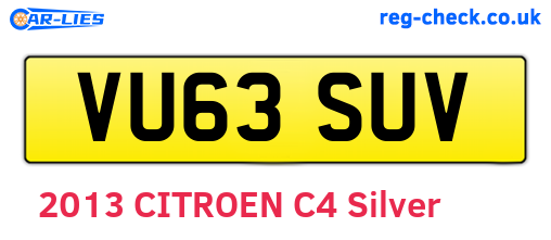 VU63SUV are the vehicle registration plates.