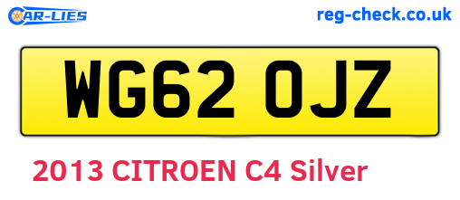 WG62OJZ are the vehicle registration plates.