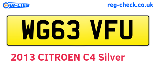 WG63VFU are the vehicle registration plates.