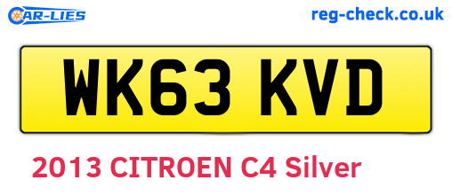 WK63KVD are the vehicle registration plates.