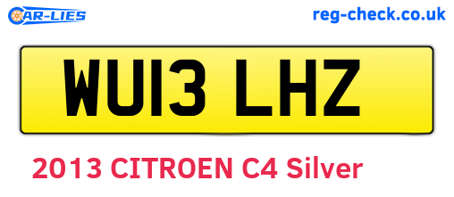 WU13LHZ are the vehicle registration plates.