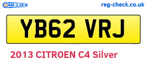 YB62VRJ are the vehicle registration plates.
