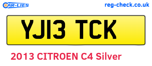 YJ13TCK are the vehicle registration plates.
