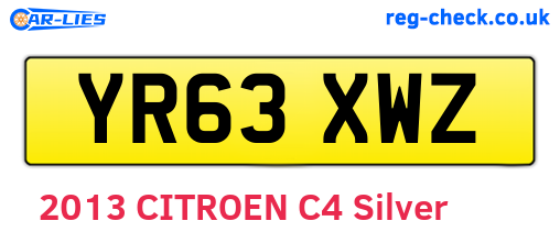 YR63XWZ are the vehicle registration plates.