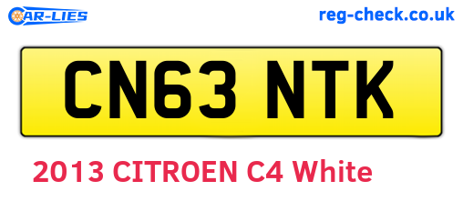 CN63NTK are the vehicle registration plates.