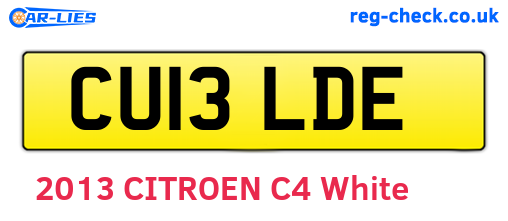 CU13LDE are the vehicle registration plates.
