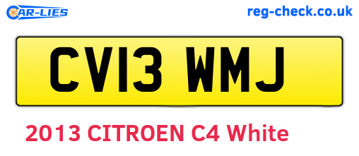 CV13WMJ are the vehicle registration plates.