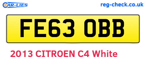 FE63OBB are the vehicle registration plates.