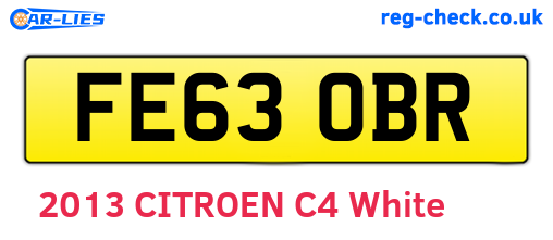FE63OBR are the vehicle registration plates.