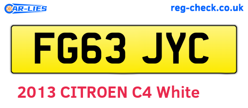 FG63JYC are the vehicle registration plates.