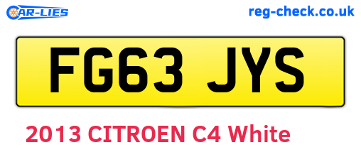 FG63JYS are the vehicle registration plates.