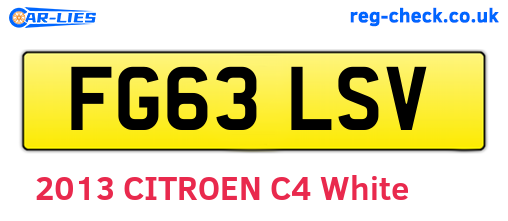FG63LSV are the vehicle registration plates.