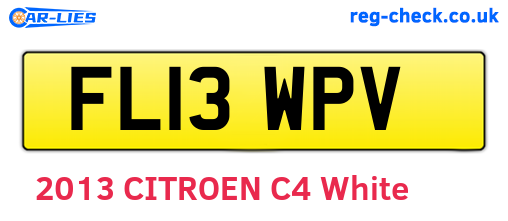 FL13WPV are the vehicle registration plates.
