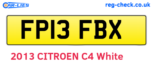 FP13FBX are the vehicle registration plates.