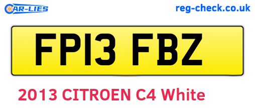 FP13FBZ are the vehicle registration plates.