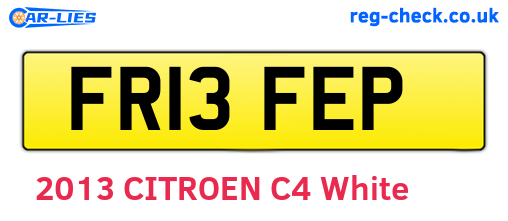 FR13FEP are the vehicle registration plates.
