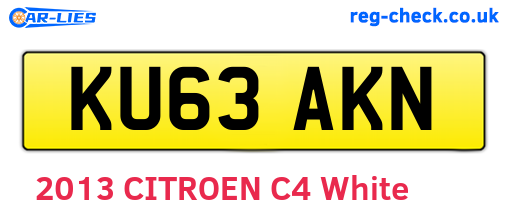 KU63AKN are the vehicle registration plates.