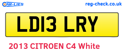 LD13LRY are the vehicle registration plates.