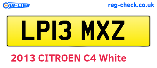 LP13MXZ are the vehicle registration plates.