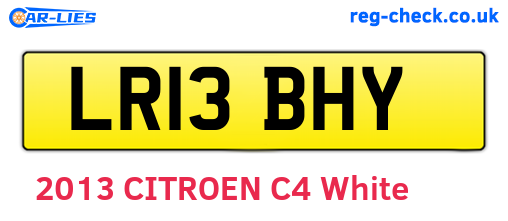 LR13BHY are the vehicle registration plates.