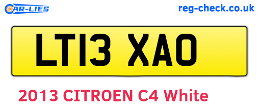 LT13XAO are the vehicle registration plates.