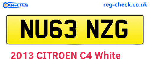 NU63NZG are the vehicle registration plates.