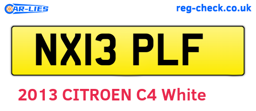 NX13PLF are the vehicle registration plates.
