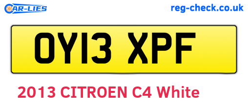 OY13XPF are the vehicle registration plates.