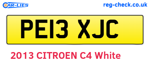 PE13XJC are the vehicle registration plates.