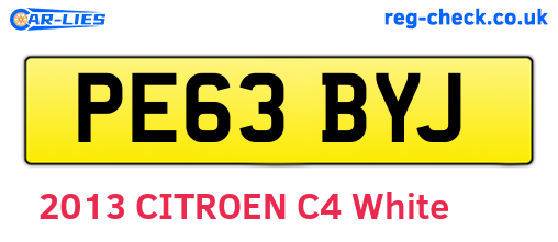 PE63BYJ are the vehicle registration plates.