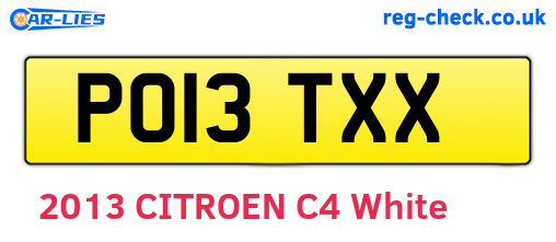 PO13TXX are the vehicle registration plates.