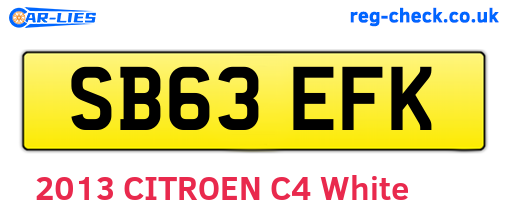 SB63EFK are the vehicle registration plates.