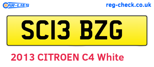 SC13BZG are the vehicle registration plates.