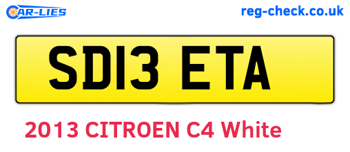 SD13ETA are the vehicle registration plates.