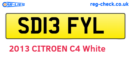 SD13FYL are the vehicle registration plates.