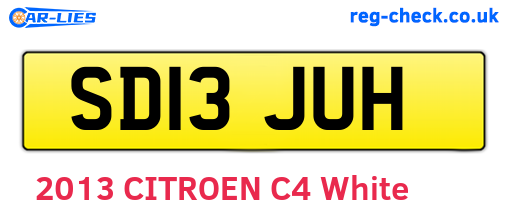 SD13JUH are the vehicle registration plates.