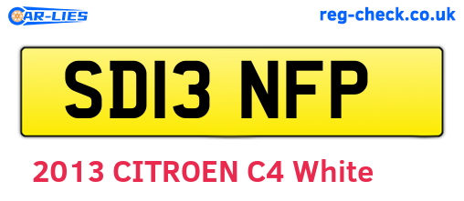 SD13NFP are the vehicle registration plates.