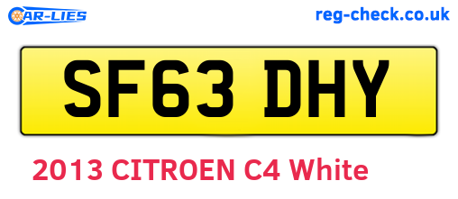 SF63DHY are the vehicle registration plates.