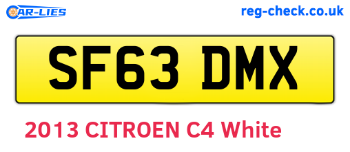 SF63DMX are the vehicle registration plates.