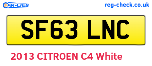 SF63LNC are the vehicle registration plates.