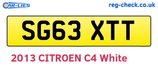 SG63XTT are the vehicle registration plates.
