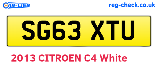 SG63XTU are the vehicle registration plates.