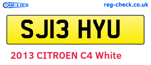 SJ13HYU are the vehicle registration plates.