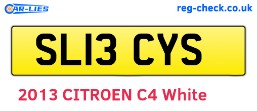 SL13CYS are the vehicle registration plates.