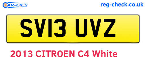 SV13UVZ are the vehicle registration plates.